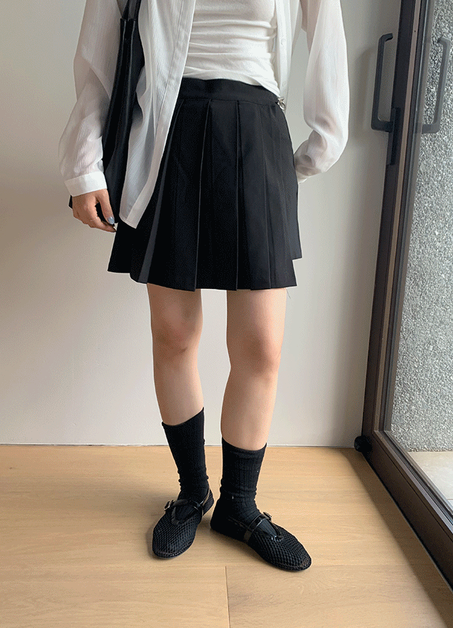 [랩스커트+숏츠] Pleats wrap skirt pants (2color)